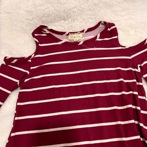 Striped Cold Shoulder girls dress